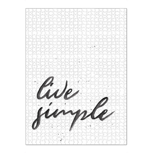 Puzzle Ravensburger "Live Simple" artboxONE - Typografie,Schwarzweiß