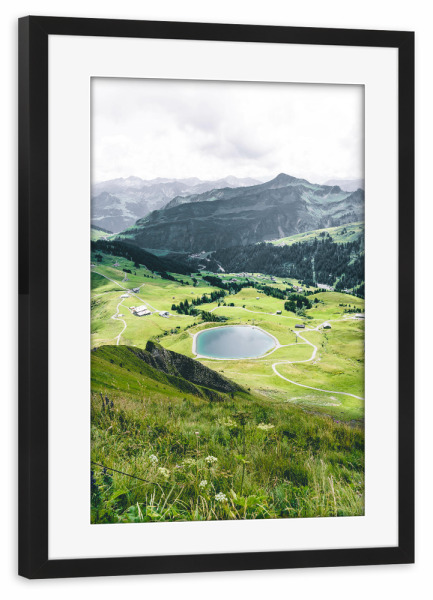 Poster mit Rahmen schwarz "See in den Bergen" artboxONE - Natur,Reise