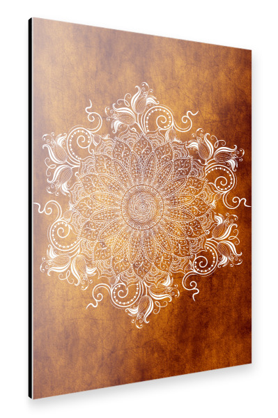Alu-Dibond "Mandala Tangerine" 30x20 cm artboxONE