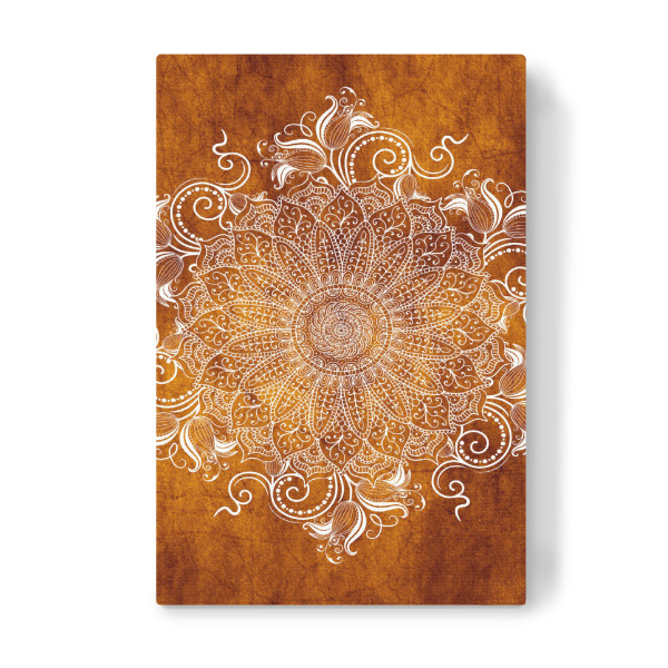 Leinwandbild "Mandala Tangerine" artboxONE - Abstrakt - Mandala,Boho,Yoga,Indie,Indian,Arabic,Tribal,Nature,Tangerine,Orange