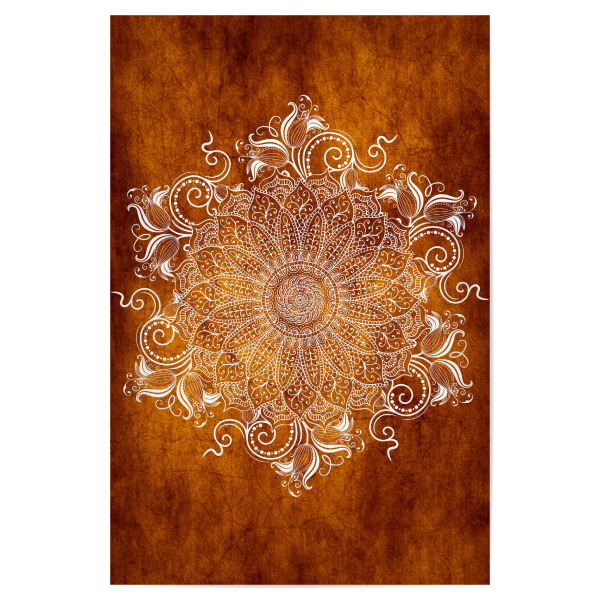 Poster "Mandala Tangerine" artboxONE - Abstrakt - Mandala,Boho,Yoga,Indie,Indian,Arabic,Tribal,Nature,Tangerine,Orange