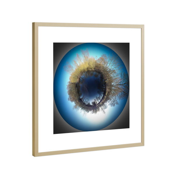 Poster mit Rahmen Gold "Hamburg-Tonndorf Nordmarkteich" artboxONE - Städte,Städte / Hamburg,Natur,Reise,Reise / Länder