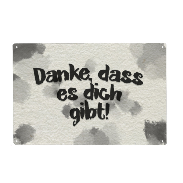 Holzbild "Danke, dass es dich gibt - Typo" artboxONE - Typografie - Aquarell,Danke,Spots,Paper,Typo,Typografie,Typography,Spruch,Quote