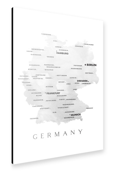 Alu-Dibond "Map of Germany in English" 30x20 cm artboxONE