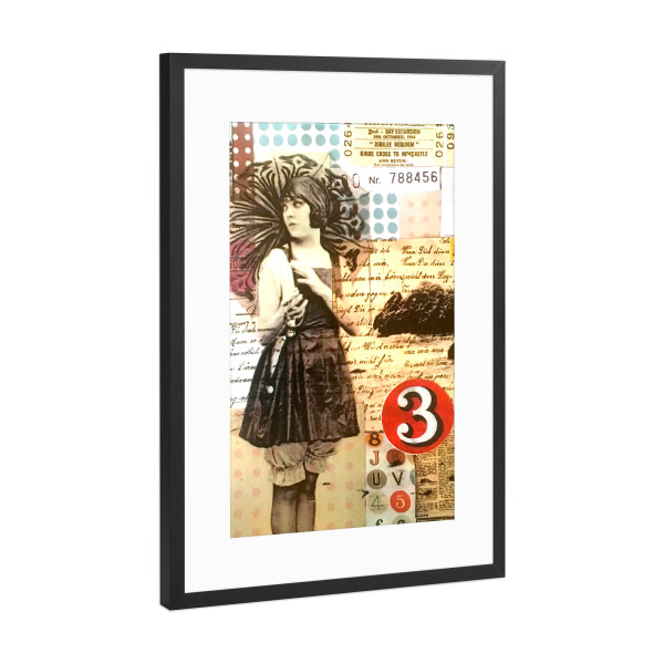 Poster mit Rahmen Schwarz (Metallic) "Die Frau mit dem Regenschirm" artboxONE - Natur,Menschen,Liebe,Fashion,Für Mama