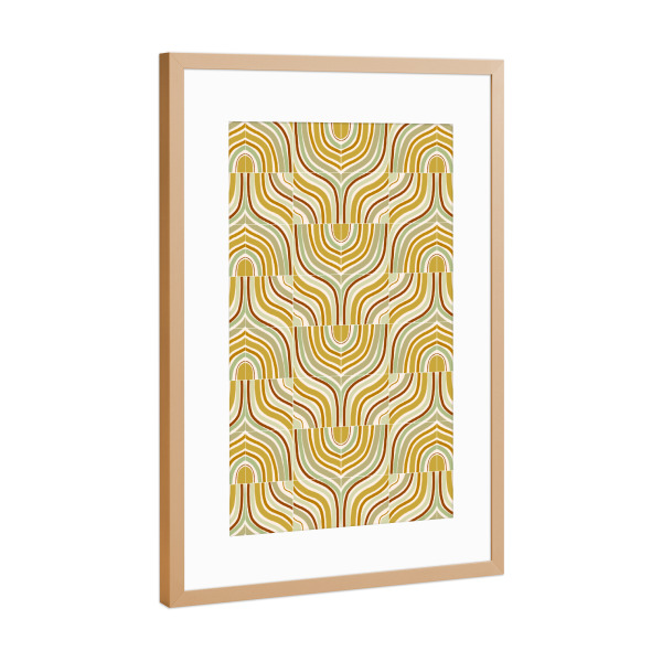 Poster mit Rahmen Kupfer "Ochre Marbled Tiles" artboxONE - Abstrakt,Marmor - Tiles,Pattern,Marbled,Abstract,Abstrakt,Formen,Geometrie,Geometry