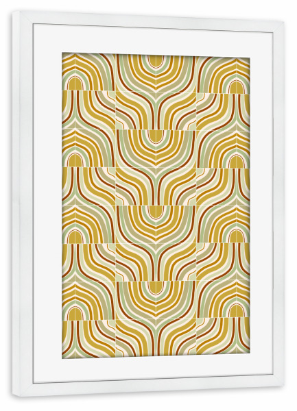 Poster mit Rahmen weiß "Ochre Marbled Tiles" artboxONE - Abstrakt,Marmor - Tiles,Pattern,Marbled,Abstract,Abstrakt,Formen,Geometrie,Geometry