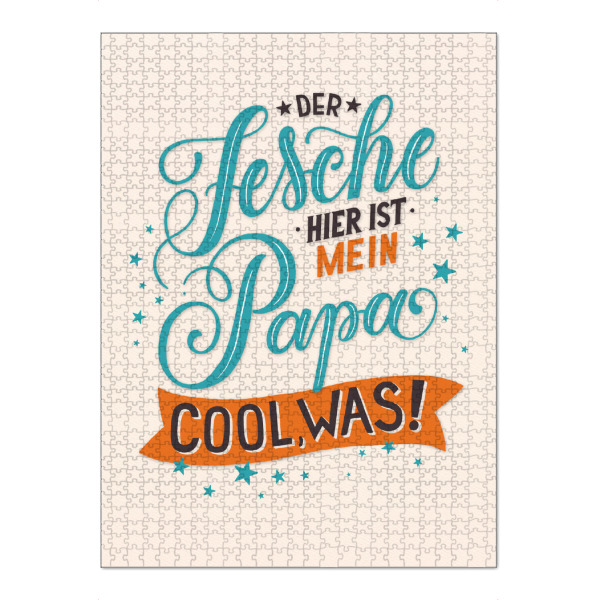 Puzzle Ravensburger "Papa ist ein fescher, cooler Typ" artboxONE - Typografie,Für Papa