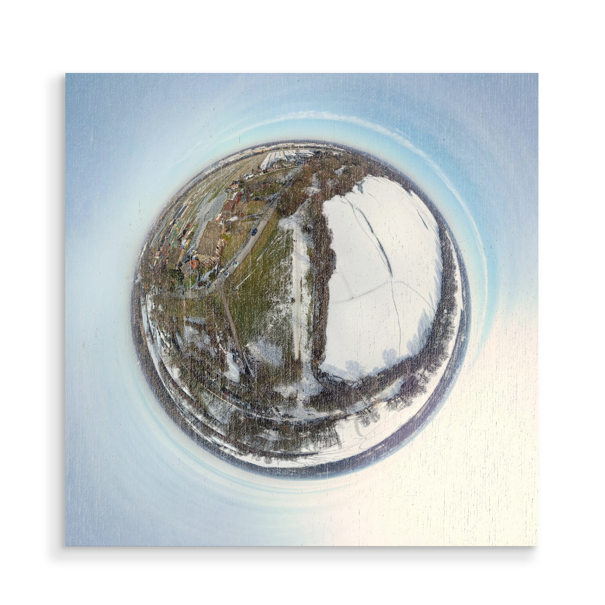 Holzbild "Hamburg Westufer vom Eichbaumsee" artboxONE - Städte,Städte / Hamburg,Natur,Reise,Reise / Länder