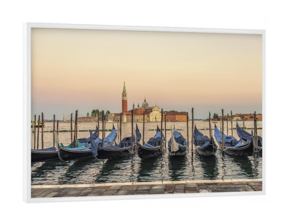 Poster mit weißem Rahmen "Gondolas in Venice" artboxONE - Städte,Reise,Architektur,Städte / Venedig,Reise / Länder