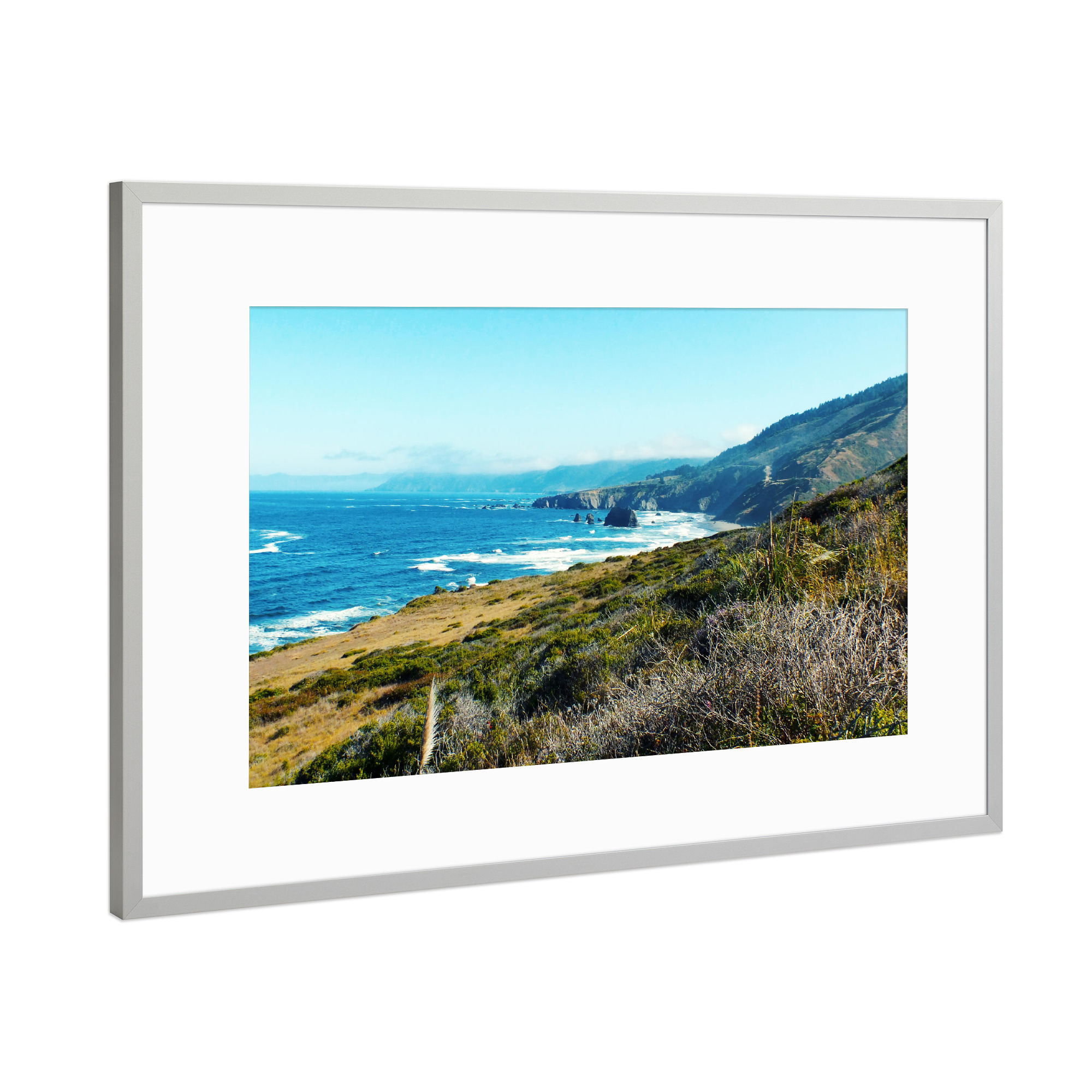 Poster mit Rahmen Silber "North Californian Pacific Coast" artboxONE - Natur,Reise,Reise / Strand und Meer,Reise / Länder
