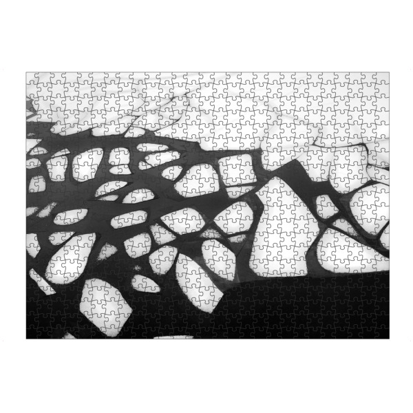Puzzle Ravensburger "Tränen im Eis" artboxONE - Natur,Schwarzweiß - Natur,Nature,Schwarzweiß,Blackandwhite,Eis,Ice,Gletscher,Schmelzen,Melt
