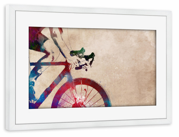Poster mit Rahmen weiß "My bike" artboxONE - Sport,Sport / Motivation
