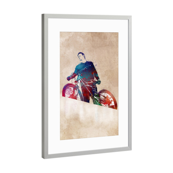 Poster mit Rahmen Silber "Bike my passion" artboxONE - Sport,Sport / Motivation