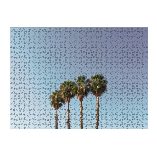 Puzzle Ravensburger "Vier Palmen blau/weiß/lila" artboxONE - Natur,Reise,Reise / Strand und Meer,Reise / Länder