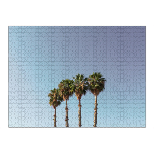 Puzzle Ravensburger "Vier Palmen blau/weiß/lila" artboxONE - Natur,Reise,Reise / Strand und Meer,Reise / Länder