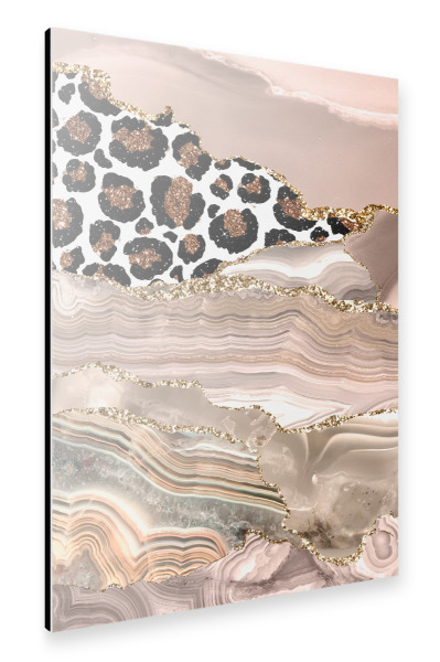 Alu-Dibond "Glamour Girl Leopard With Marble" 30x20 cm artboxONE