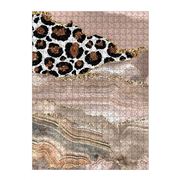 Puzzle Ravensburger "Glamour Girl Leopard With Marble" artboxONE - Abstrakt,Marmor