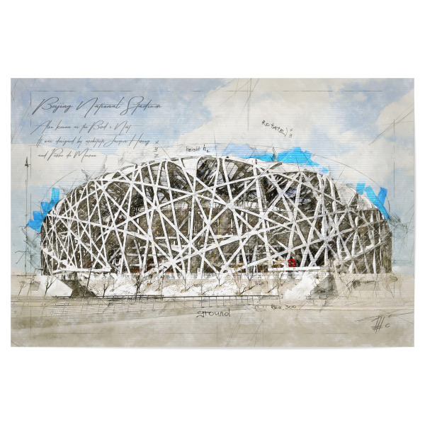 Poster "National Stadium, Beijing" artboxONE - Architektur,Reise / Asien,Sport