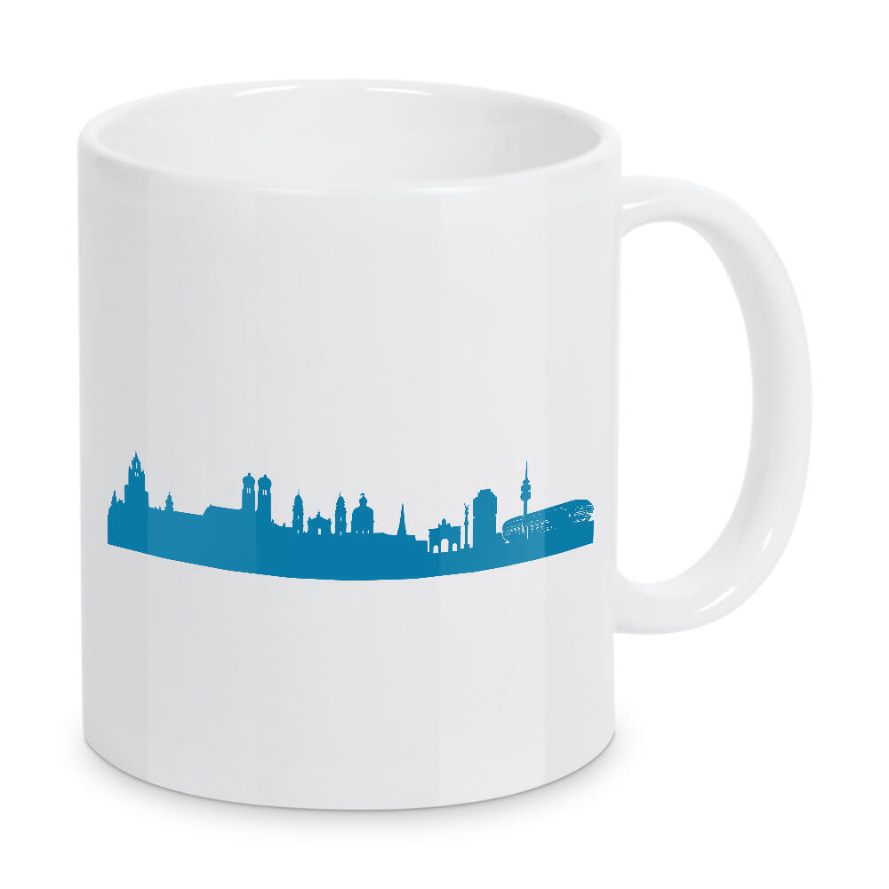 Tasse "MÜNCHEN 05 Skyline Print monochrome Teal" artboxONE - Städte,Städte / München,Abstrakt,Architektur