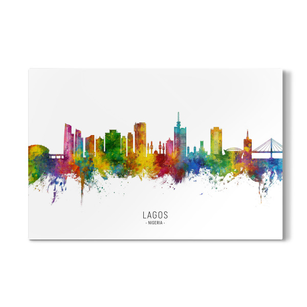 Galerie-Print "Lagos Nigeria Skyline txt" 30x20 cm artboxONE