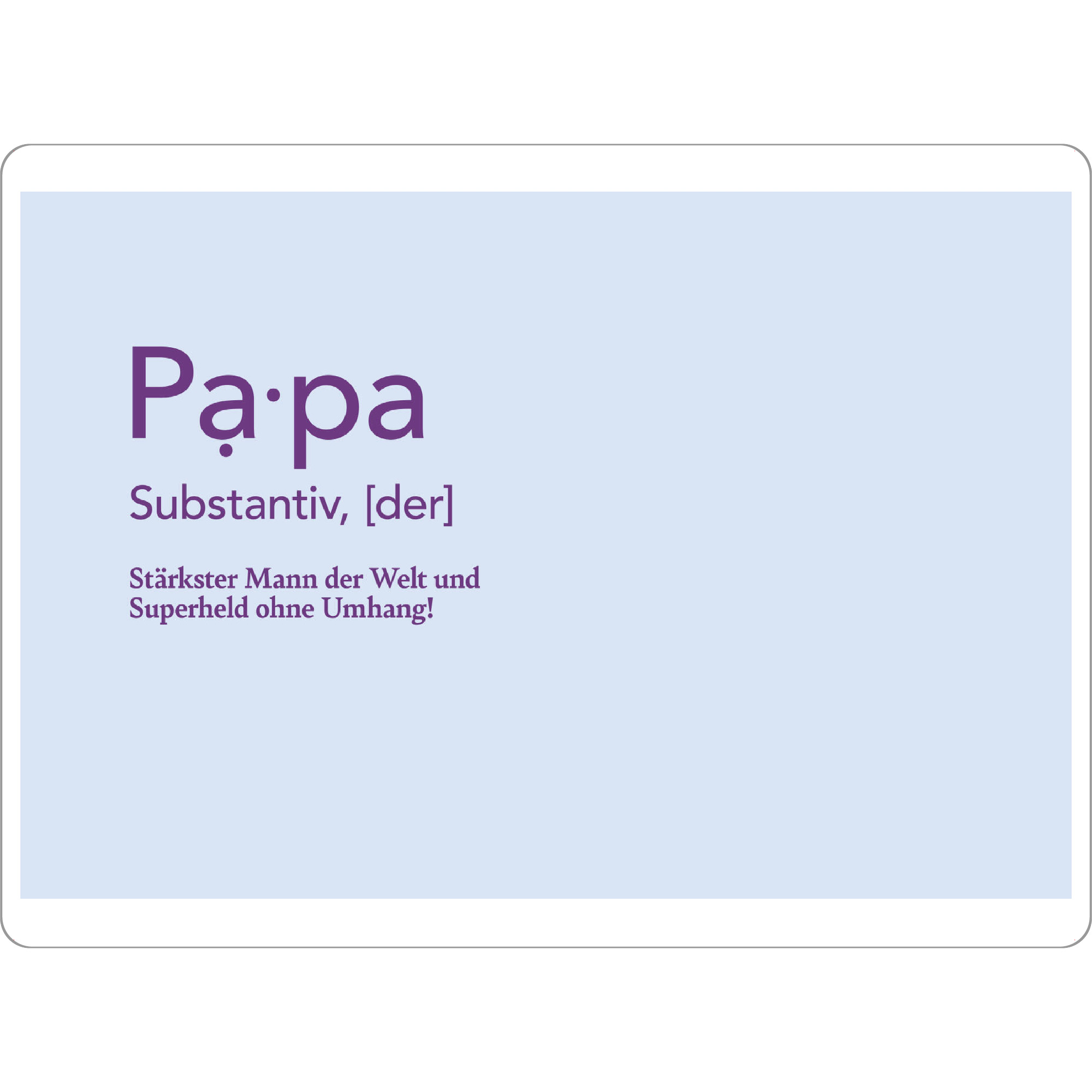 Tischset "Papa Definition - bunt" artboxONE - Typografie,Menschen,Liebe,Lustig