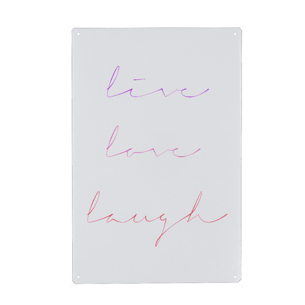 Holzbild "Live Laugh Love - bunt" artboxONE - Typografie,Menschen,Liebe