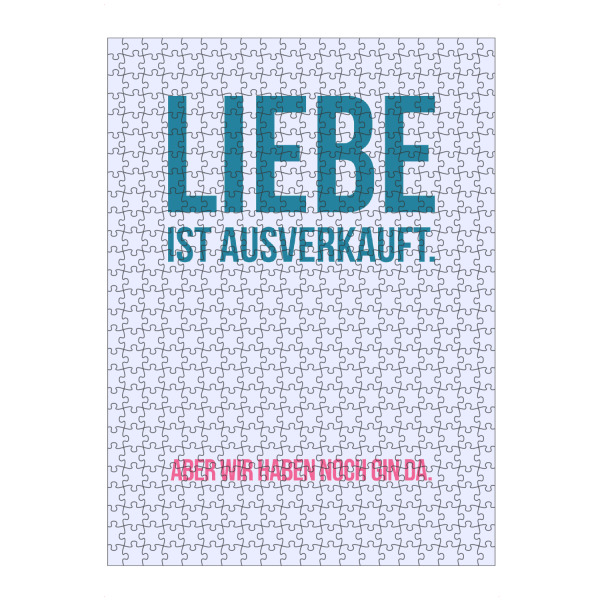 Puzzle Ravensburger "Liebe ist ausverkauft - bunt" artboxONE - Menschen,Liebe,Essen & Trinken / Alkohol,Lustig
