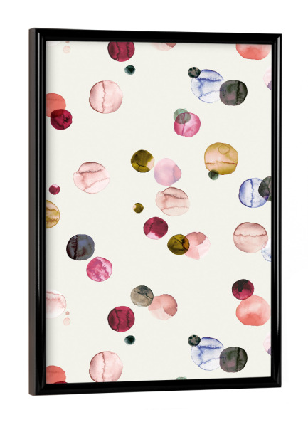 Poster mit schwarzem Rahmen "Watercolor Minimal Dots Red" artboxONE - Abstrakt,Geometrie,Galaxy