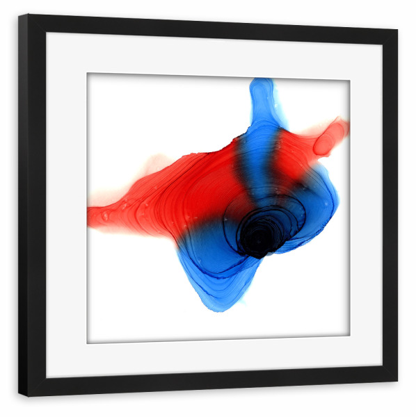 Poster mit Rahmen schwarz "Graphic Abstract rot blau" artboxONE - Abstrakt