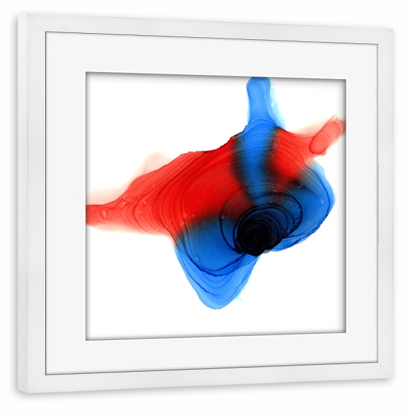 Poster mit Rahmen weiß "Graphic Abstract rot blau" artboxONE - Abstrakt