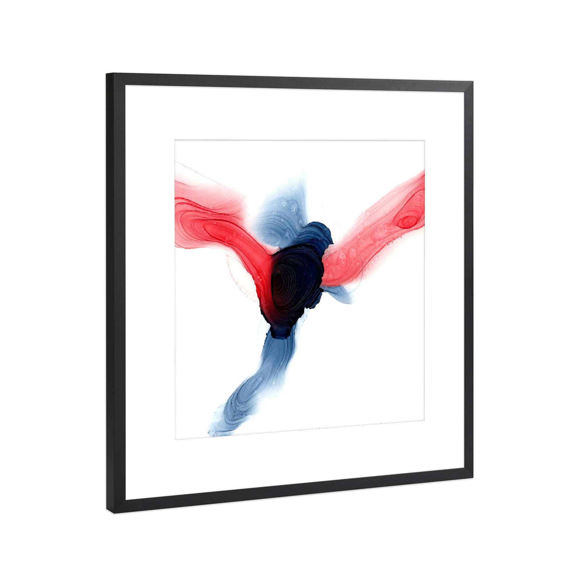 Poster mit Rahmen Schwarz (Metallic) "Vogel Bunt" artboxONE - Abstrakt