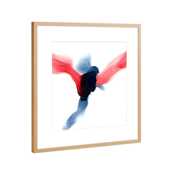 Poster mit Rahmen Kupfer "Vogel Bunt" artboxONE - Abstrakt