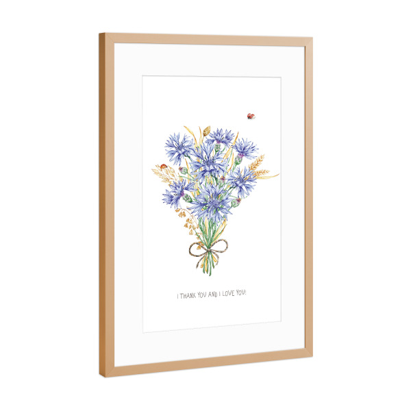 Poster mit Rahmen Kupfer "Wildflowers for you!" artboxONE - Natur,Floral,Liebe,Für Mama
