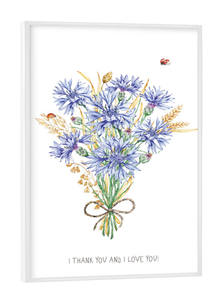 Poster mit weißem Rahmen "Wildflowers for you!" artboxONE - Natur,Floral,Liebe,Für Mama