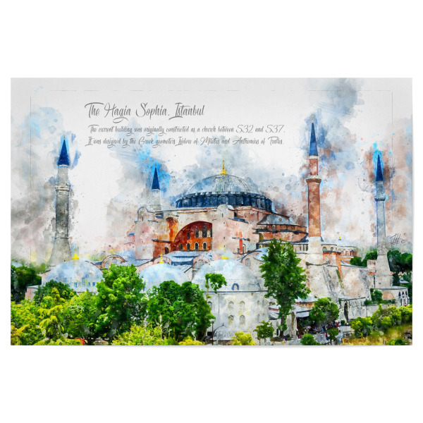 Poster "Hagia Sophia Aquarell" artboxONE - Architektur,Reise / Länder,Städte / Istanbul