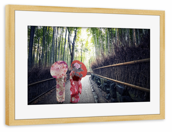 Poster mit Rahmen kiefer "Bamboo forest in Kyoto" artboxONE - Städte,Natur,Reise,Reise / Asien,Reise / Länder