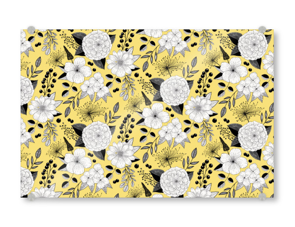 Acrylglasbild "Blumen modern Line-Art" artboxONE - Natur,Floral