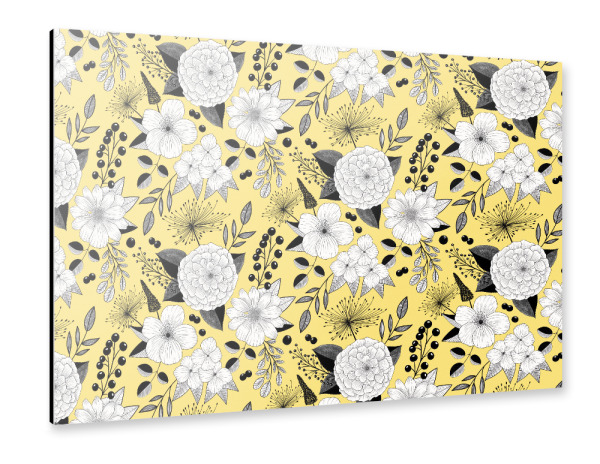 Alu-Dibond "Blumen modern Line-Art" 30x20 cm artboxONE
