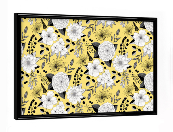 Poster mit schwarzem Rahmen "Blumen modern Line-Art" artboxONE - Natur,Floral
