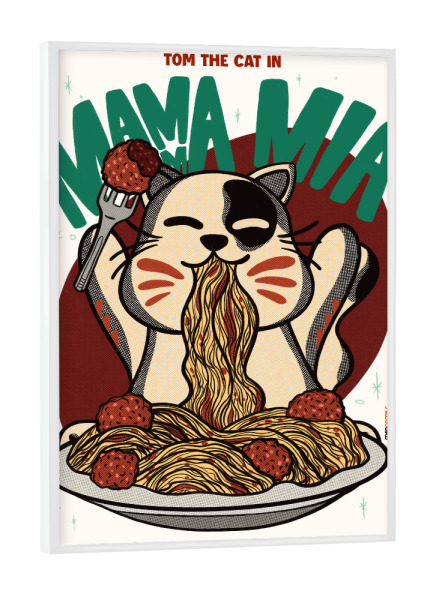 Poster mit weißem Rahmen "Mamma Mia" artboxONE - Tiere,Essen & Trinken,Comic