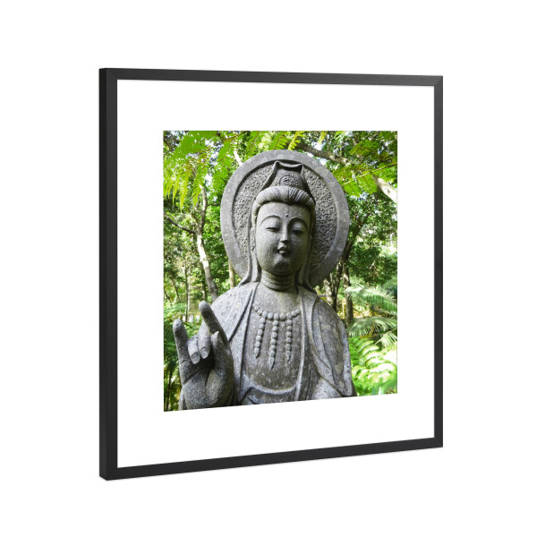 Poster mit Rahmen Schwarz (Metallic) "The Chilled Buddha" artboxONE - Natur,Liebe,Reise / Asien