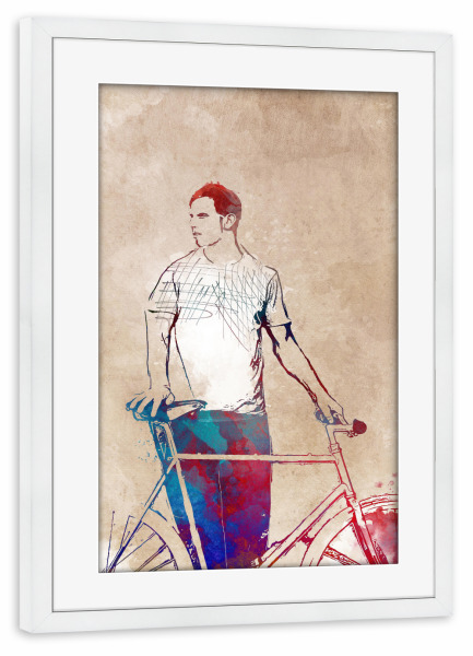 Poster mit Rahmen weiß "City bike" artboxONE - Sport,Sport / Motivation
