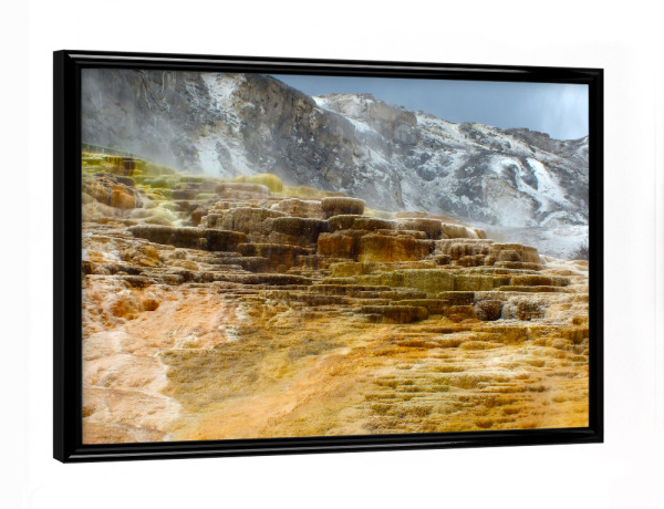 Poster mit schwarzem Rahmen "Mammoth Springs, Yellowstone" artboxONE - Natur,Reise,Reise / Länder