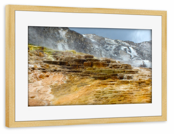 Poster mit Rahmen kiefer "Mammoth Springs, Yellowstone" artboxONE - Natur,Reise,Reise / Länder