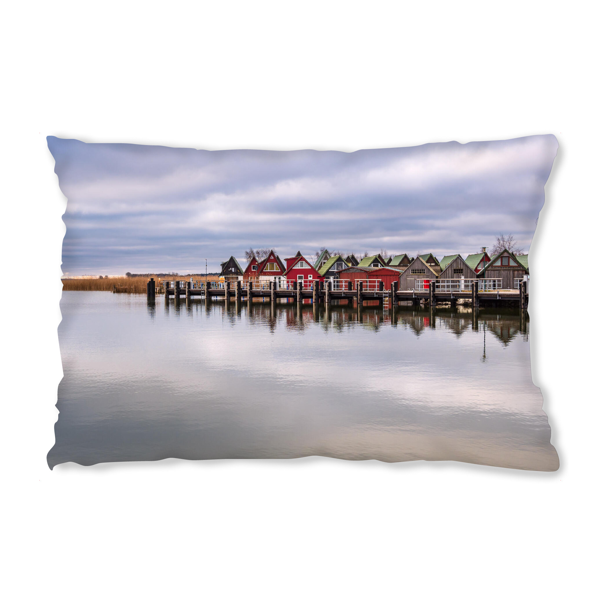 Design-Kissen "Bootshäuser am Bodden" artboxONE - Natur,Reise,Architektur,Reise / Strand und Meer