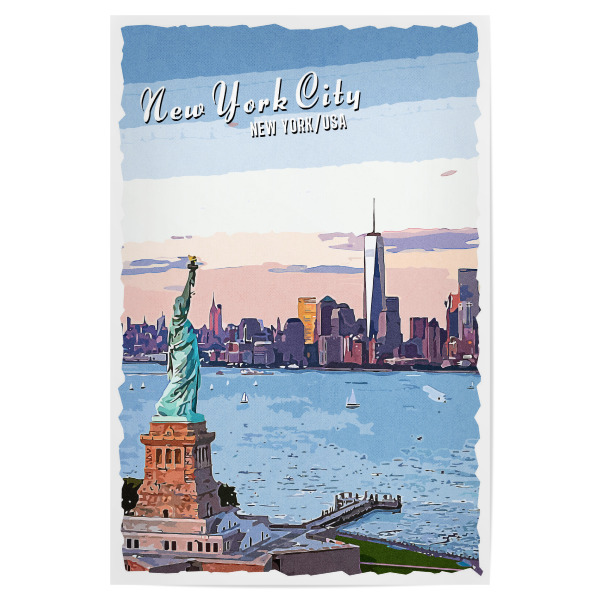 Poster 30x20 cm "New York Vintage Liberty" artboxONE - Städte,Städte / New York,Architektur