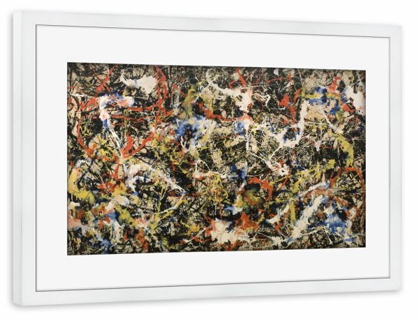 Poster mit Rahmen weiß "Convergence" artboxONE - Abstrakt - Jackson pollock,Abstract,Abstrakt,Malerei,Gemälde,Kunst,Art,Bunt,Colorful