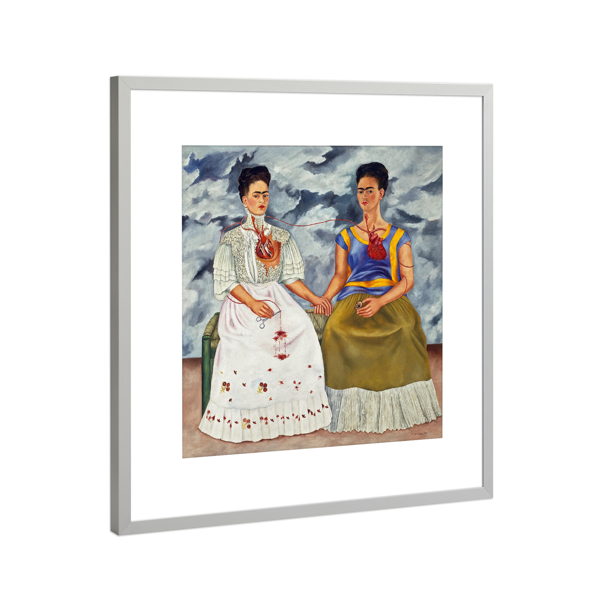 Poster mit Rahmen Silber "Die zwei Fridas (Las dos Fridas)" artboxONE - Natur,Abstrakt,Menschen