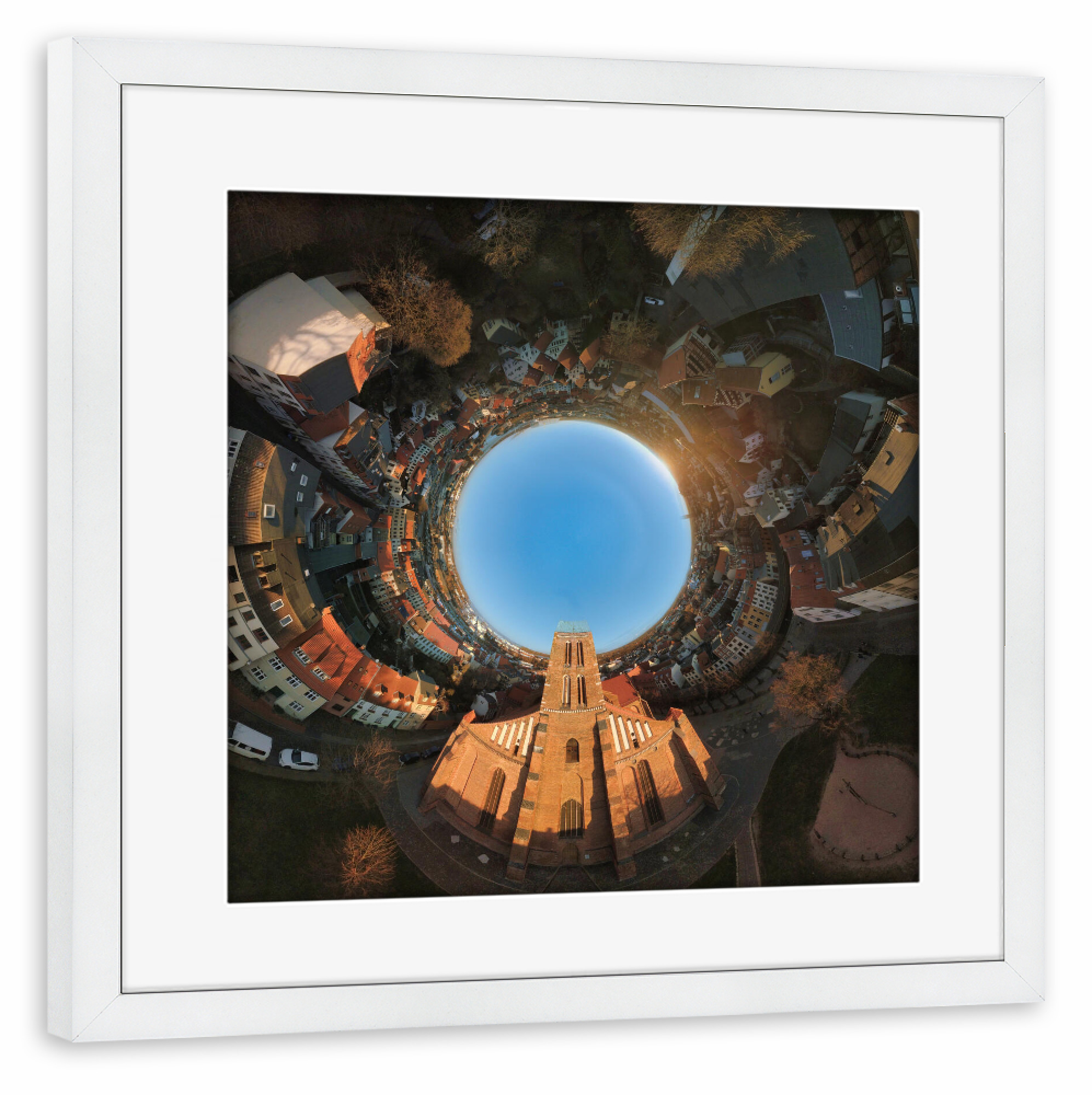 Poster mit Rahmen weiß "The Way to Heaven" artboxONE - Städte,Reise,Architektur,Reise / Strand und Meer